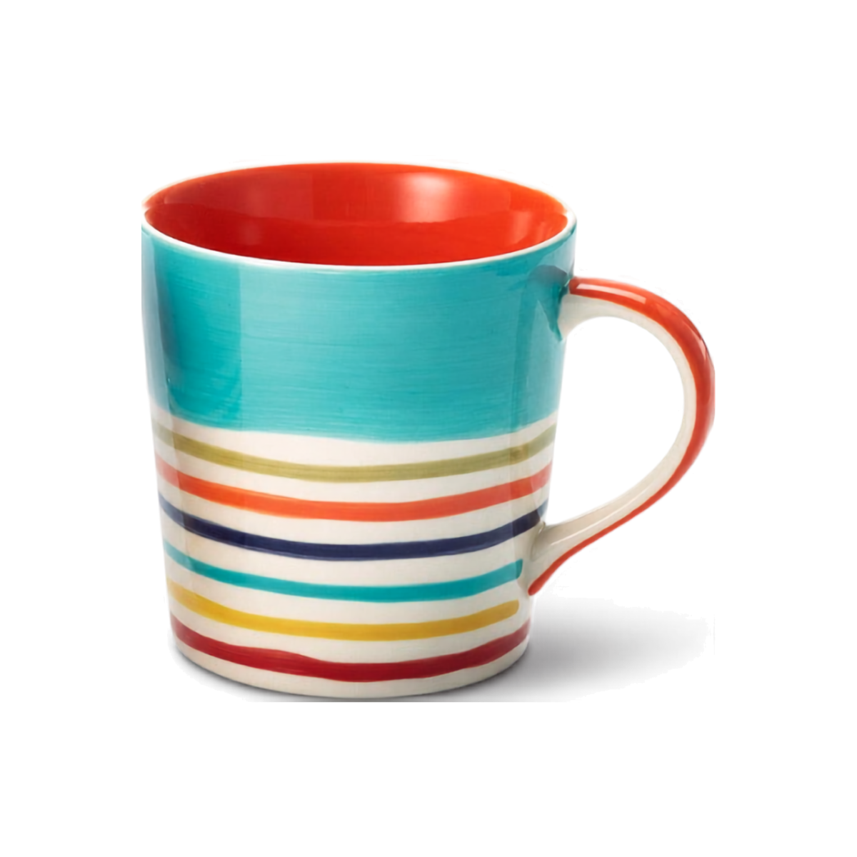 0,4 l Tasse aus Steinzeug – Orange gestreift